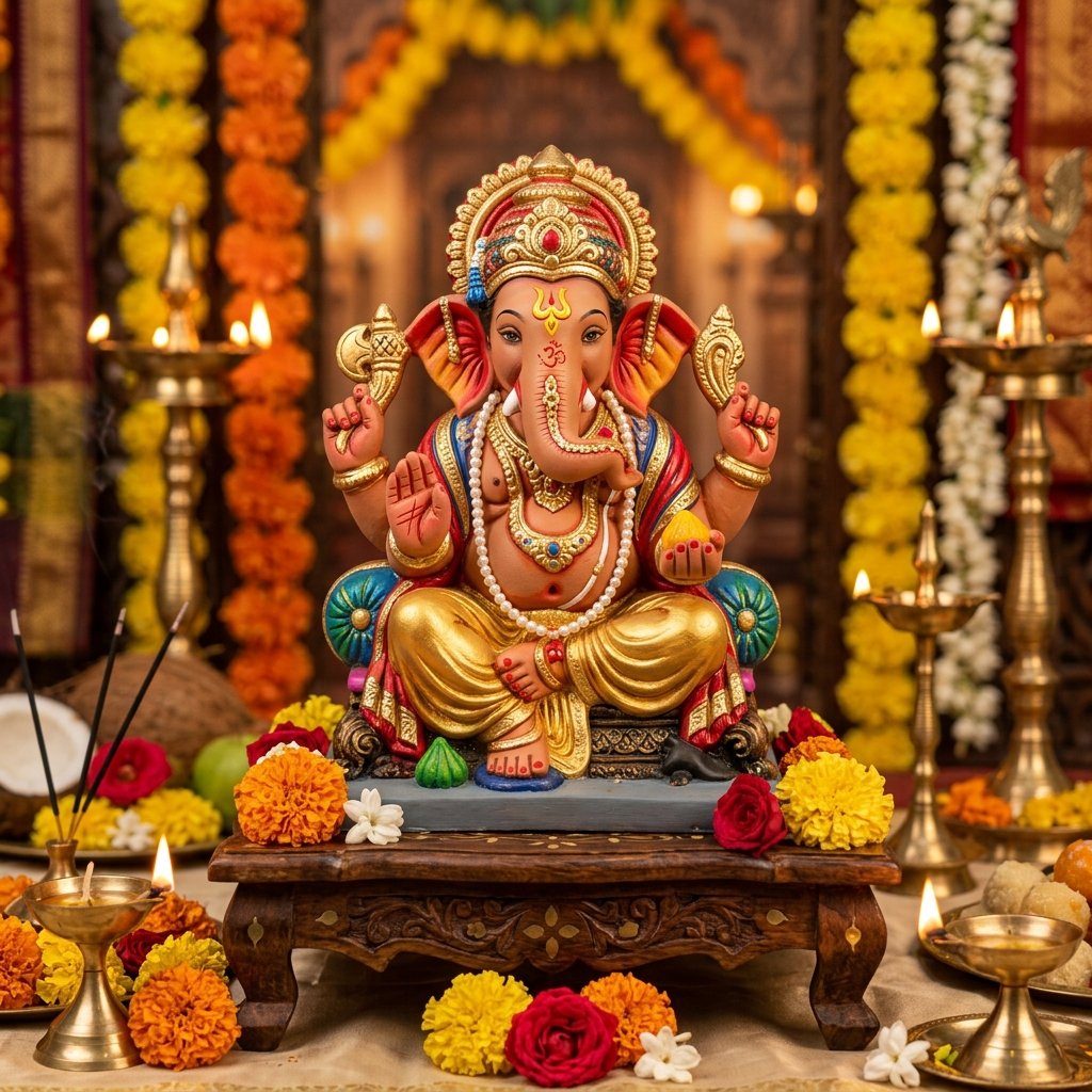 Siddhi Vinayaka Mitti Ganesh Idol by Swasti